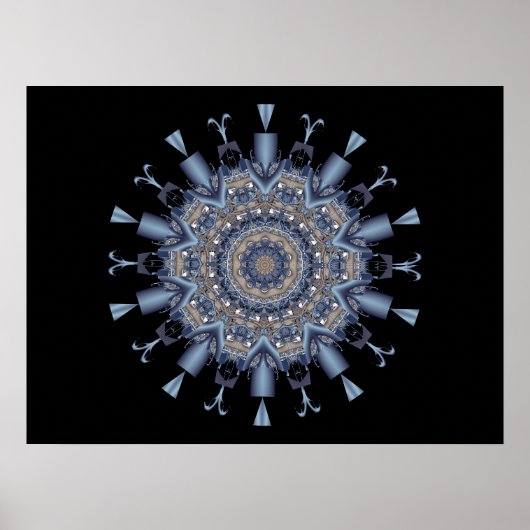 Poster Kaleidoscope de flocon de neige (Devant)