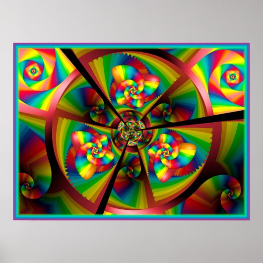 Poster Kaleidoscope de moulinets (Devant)