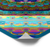 Poster Kaléidoscope fractal multicolore (Coin)