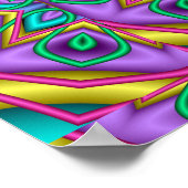 Poster Kaleidoscope géométrique floral (Coin)