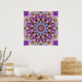 Poster Kaleidoscope Mandala Psychédélique Vibrant (Cuisine)