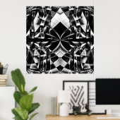 Poster Kaleidoscope monochromatique (Bureau à domicile)