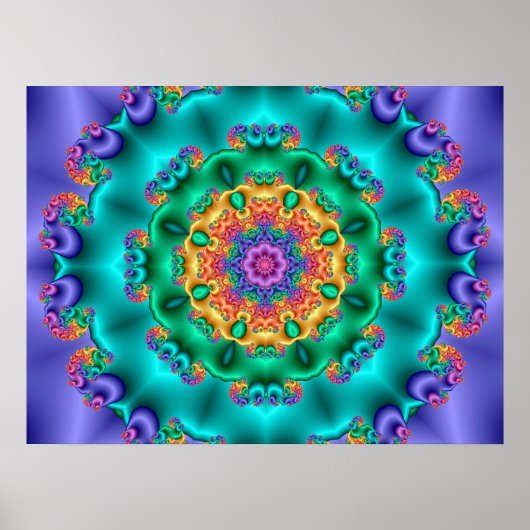 Poster Kaleidoscope Pastel Flower (Devant)