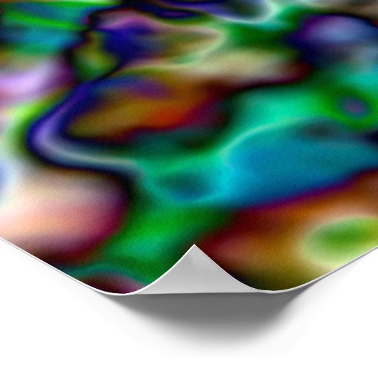 Poster Kaléidoscope psychédélique coloré (Coin)