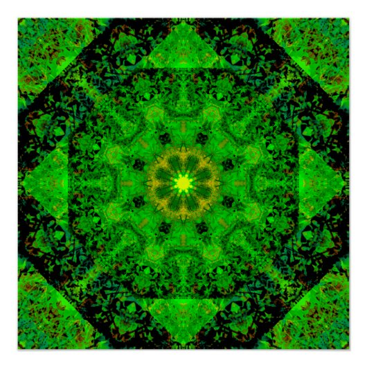 Poster Kaleidoscope Vert Viridescente (Devant)
