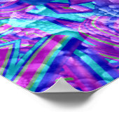 Poster Kaleidoscope Vintage violet et bleu (Coin)