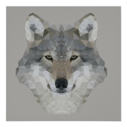 Poster Kaleidoscope Wolf (Devant)