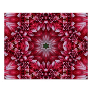 Poster Kaleidoscopic Crimson Dahlia