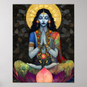 Poster Kali dans la méditation : Mosaic Blue Gold Goddess (Devant)