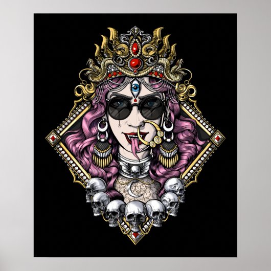Poster Kali Gothic Hindu Goddess (Devant)