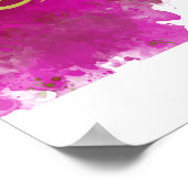 Poster Kalima en arabe Calligraphie or avec colo rose (Coin)