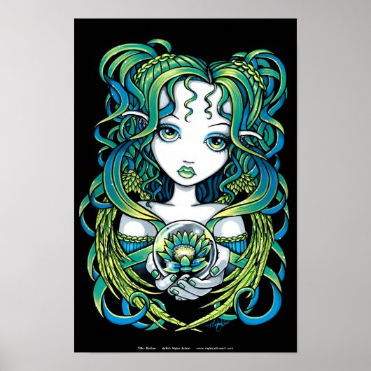 Poster "Kallan" Green Lotus Water Angel (Devant)