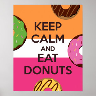 Poster kalm houden en donuts eten afdrukken