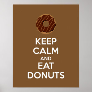 Poster kalm houden en donuts eten afdrukken