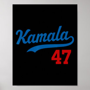 Poster Kamala 47 Style Baseball Kamala Harris 2024 Présid