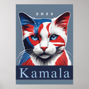 Poster Kamala Cat 2024 Démocrate des élections américaine