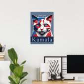 Poster Kamala Cat 2024 Démocrate des élections américaine (Bureau à domicile)