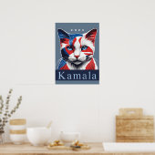 Poster Kamala Cat 2024 Démocrate des élections américaine (Cuisine)