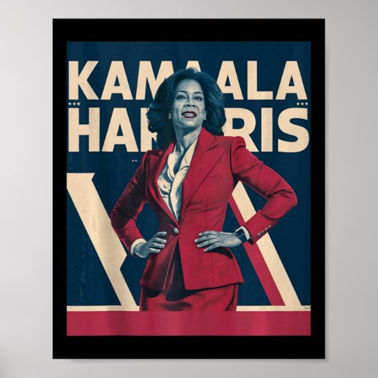Poster Kamala Harris 2024 - Conception À La Tête Avec For (Devant)