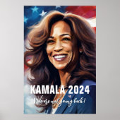 Poster Kamala Harris 2024 Ne pas revenir à l'art graphiqu (Devant)