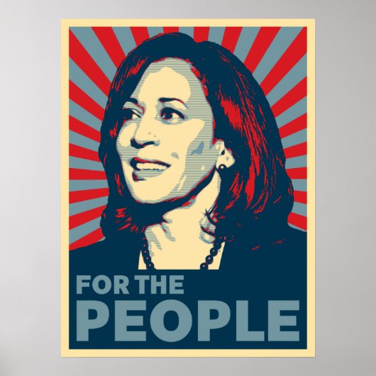 Poster kamala Harris 2024 pour le peuple espère (Devant)