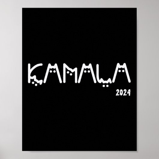 Poster Kamala Harris Chat Laisser Positif Drôle (Devant)