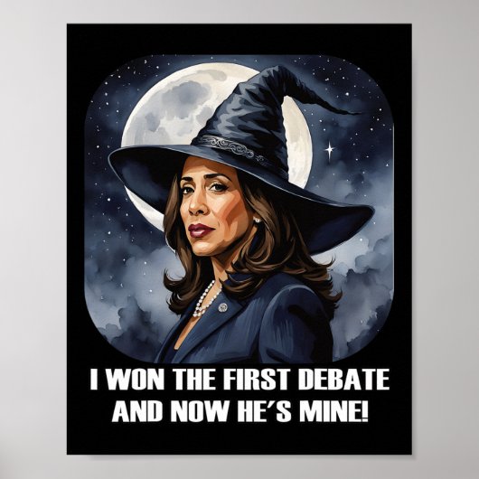 Poster Kamala Harris Drôle Débat Élection 2024 Won Witch (Devant)