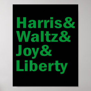 Poster Kamala Harris Et Waltz Joie Liberté Drôle