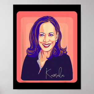 Poster Kamala Harris Madame la Présidente Pop Art Portrai