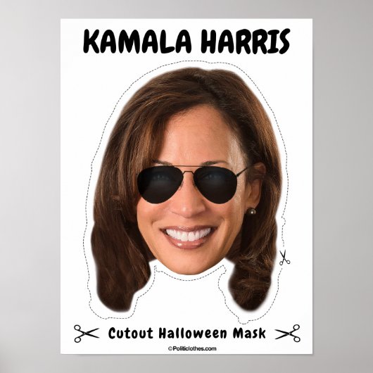 Poster Kamala Harris Masque Halloween (Devant)