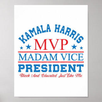 Poster Kamala Harris Mvp Madame La Vice-Présidente Black 