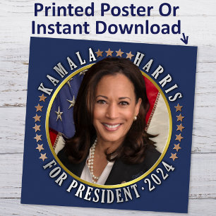 Poster Kamala Harris pour le président démocrate 2024 Pho