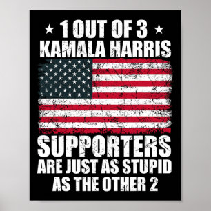 Poster Kamala Harris Stupide plaisanterie Drapeau América
