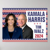 Poster Kamala Harris Tim Walz 2024 Président Vice Photos (Devant)