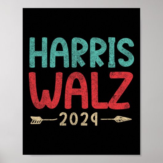 Poster Kamala Harris Tim Walz Waltz Harris Walz Walz Walz (Devant)