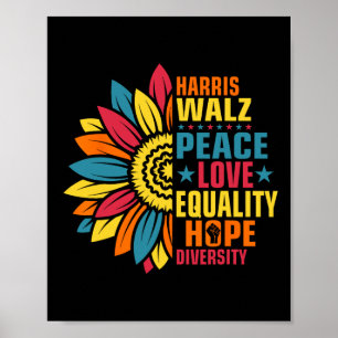 Poster Kamala Harris Waltz Paix Amour E Hope Diversité