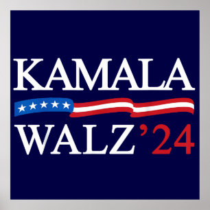 Poster Kamala Harris Walz 2024 Évidemment bleu