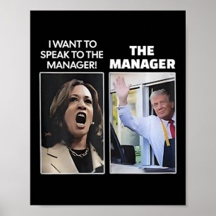 Poster Kamala Je Veux M'Adresser Au Directeur Trump Mcdon