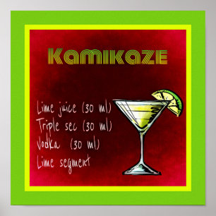 Poster Kamikaze Drink Cocktail Recette