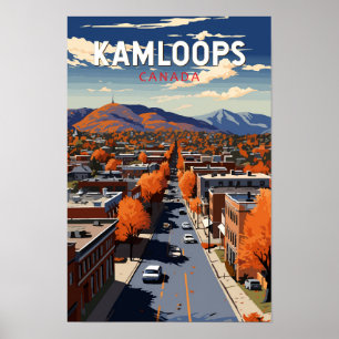 Poster Kamloops Canada Travel Art Vintage