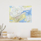 Poster " Kanada : 1991 Québec détaillée MAP ... (Cuisine)