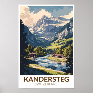 Poster Kandersteg Suisse Art de voyage pictural Rétro
