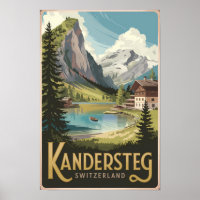 Kandersteg Suisse Illustration Voyage Art