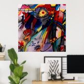Poster Kandinsky - 293, célèbre oeuvre d'art, (Bureau à domicile)