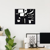 Poster Kandinsky - Blanc - doux et dur, (Bureau à domicile)