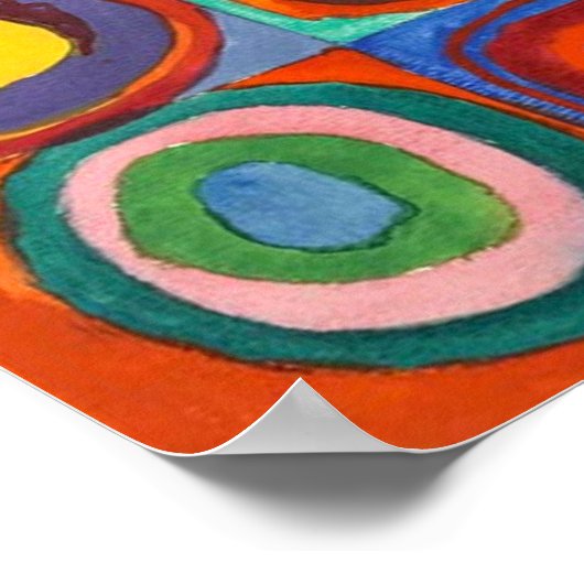 Poster Kandinsky - Carrés aux cercles concentrés (Coin)