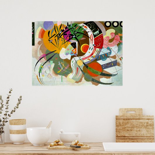 Poster Kandinsky - Courbe Dominante, (Cuisine)