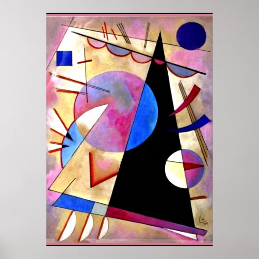 Poster Kandinsky - Cubisme Abstrait avec rose et blues (Devant)