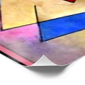 Poster Kandinsky - Cubisme Abstrait avec rose et blues (Coin)