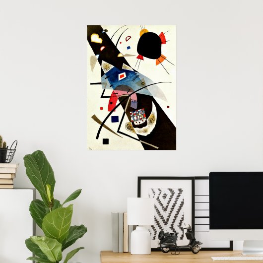 Poster Kandinsky - Deux points noirs (Bureau à domicile)